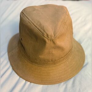 C.C. Filson Green Tin Wax Cloth Mens Medium Vtg Packer Hat 21.5” Inner Rim